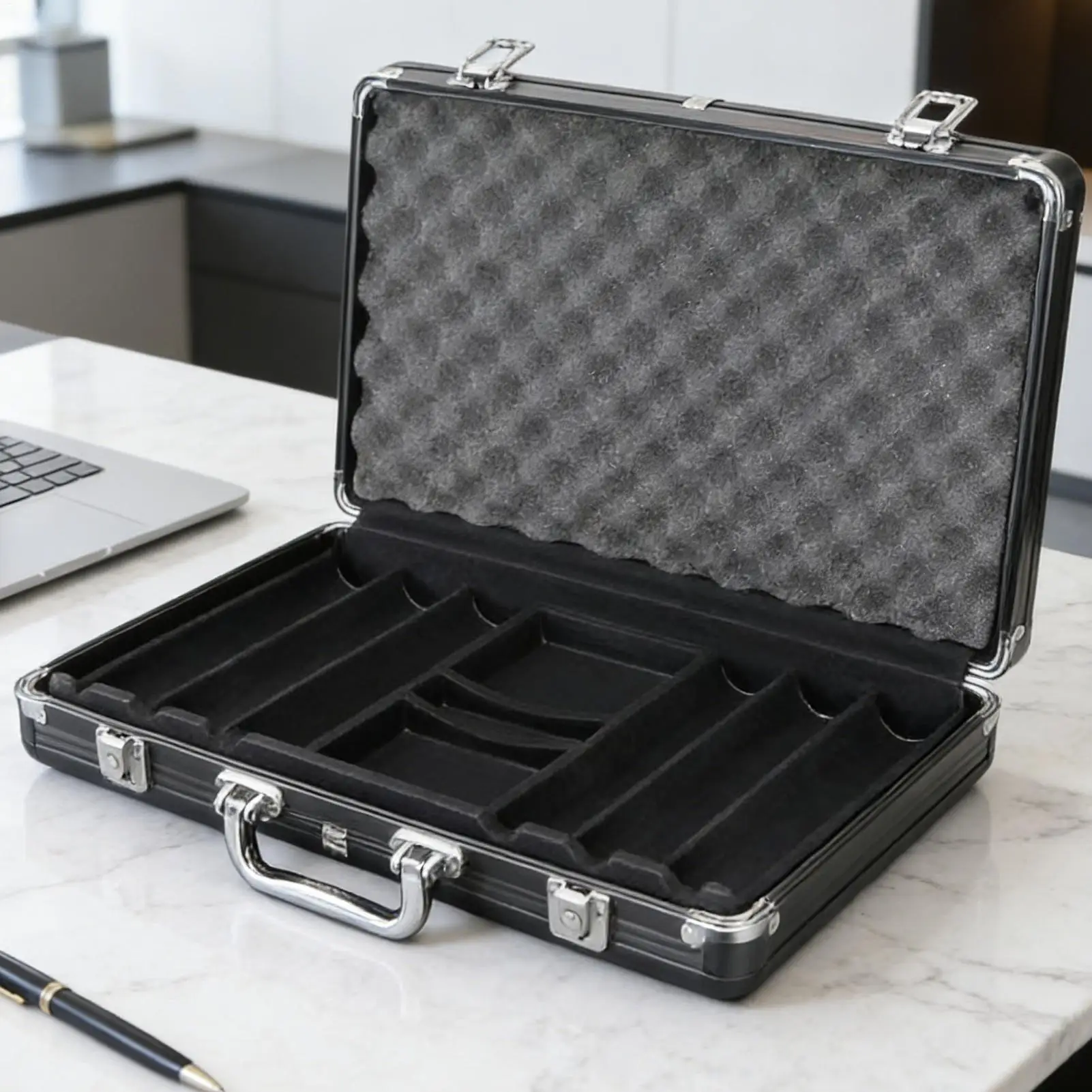 

Thickened Portable Multi-functional 300 Type Chip Box High-grade Storage Box Wear-resistant Aluminum Box Convenient Carry-on