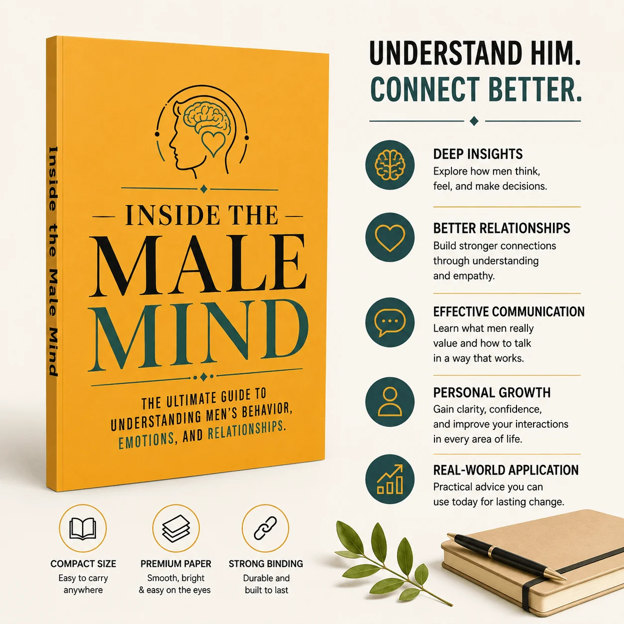 Inside the Male Mind, Guide to Men’s Behavior, Emotions, Communication, Relationships and Emotional Insight