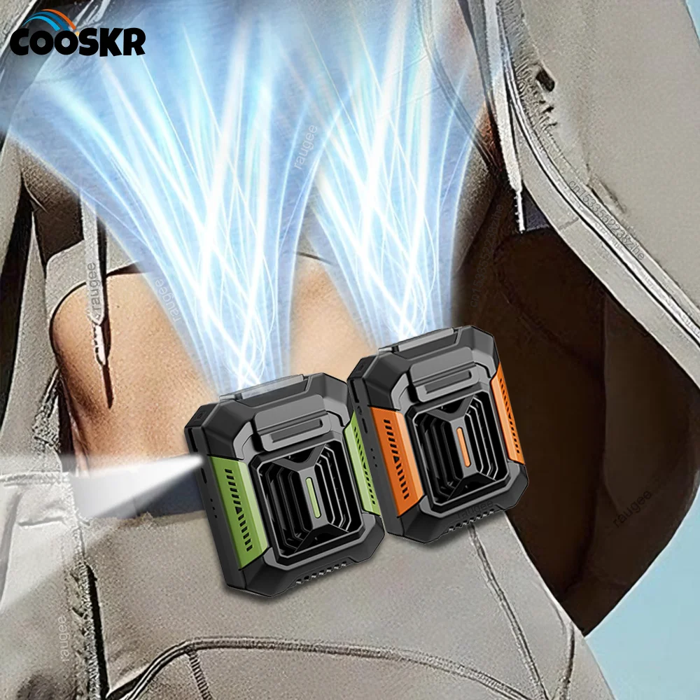 Ventilador portátil con Clip para la cintura, Mini ventilador colgante para el cuello, ventilador portátil recargable por USB, ventilador de cintura para acampar al aire libre con luz LED, Banco de energía