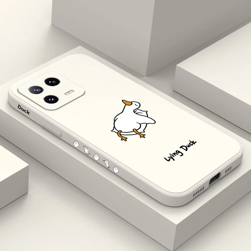 Funda de teléfono Lying Duck para Xiaomi Mi 15 14 14T 13 13T 12 12X 12T 12S 11 11T 10 10T 9 9T Pro Lite cubierta de silicona líquida