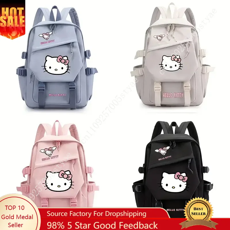

Рюкзак в корейском стиле с рисунком Hello Kitty, новый стильный милый рюкзак для девочек, для учащихся начальной и средней школы, защищает позвоночник