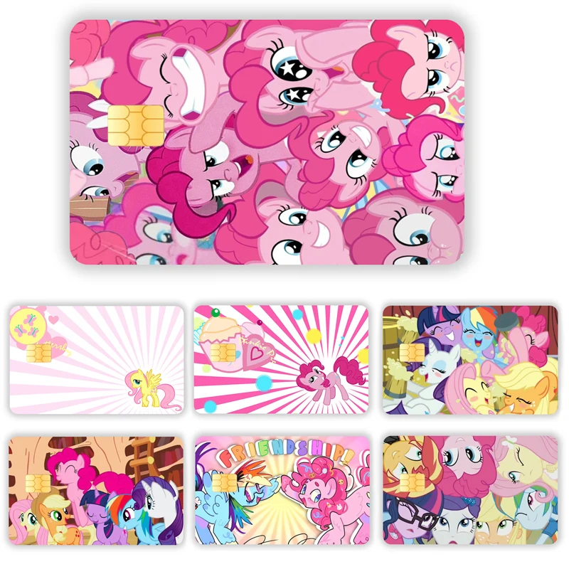 Cartoont Stickers My Little Pony Card Sticker Credit Card Chip Creativity Fashion Cartoont Kawaii Stickers Big and Small Chip