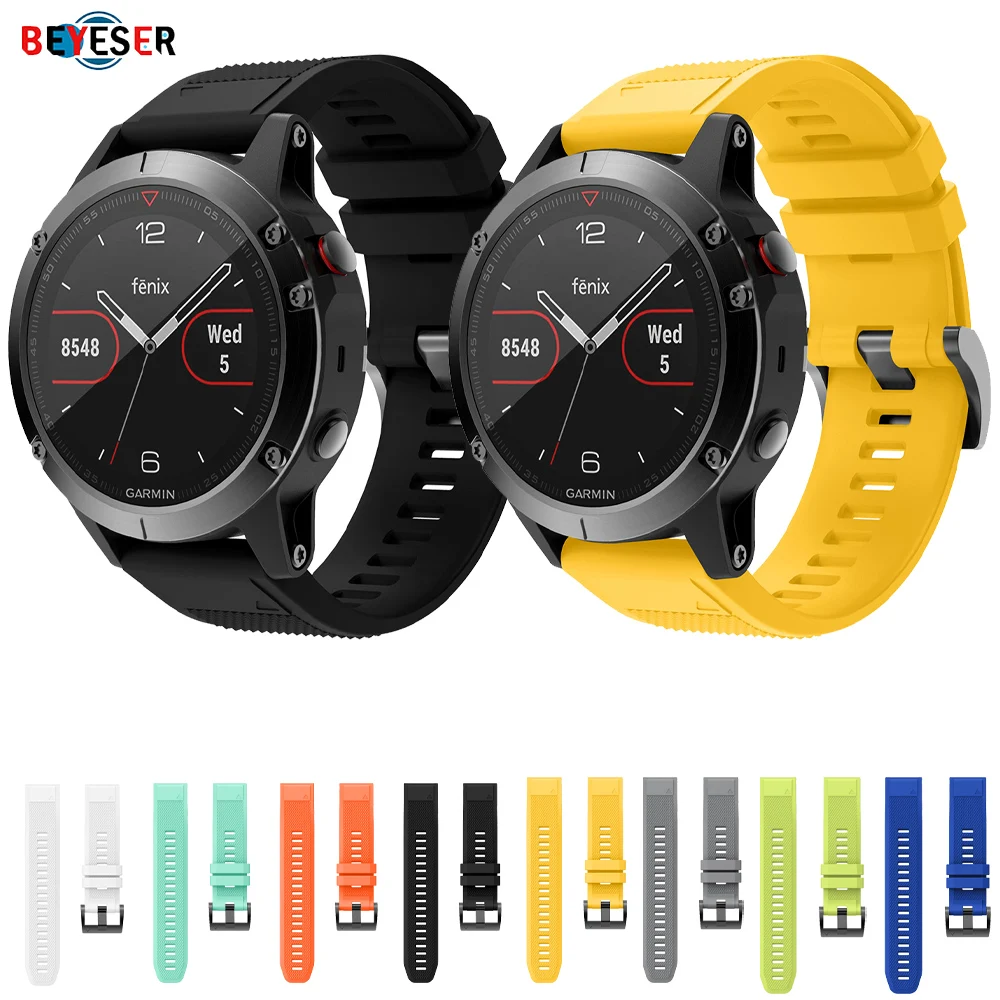 Correa deportiva de silicona para reloj inteligente, pulsera de repuesto de 22mm para Garmin Fenix 5/x 6, Garmin Fenix 6 Pro/x 5 Plus