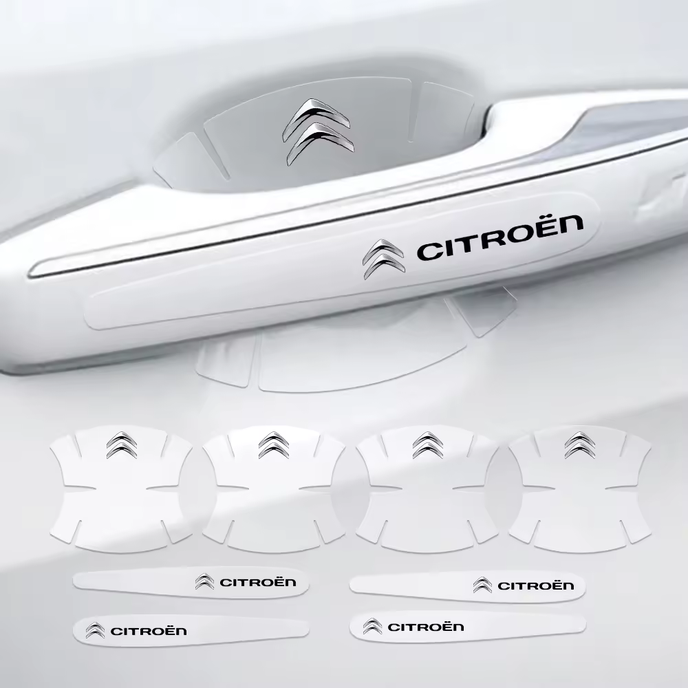 8 pçs transparente maçaneta da porta do carro copo protetor filme anti risco adesivo para citroen c1 c2 c3 grand c4 picasso c4l vts C-ELYSEE
