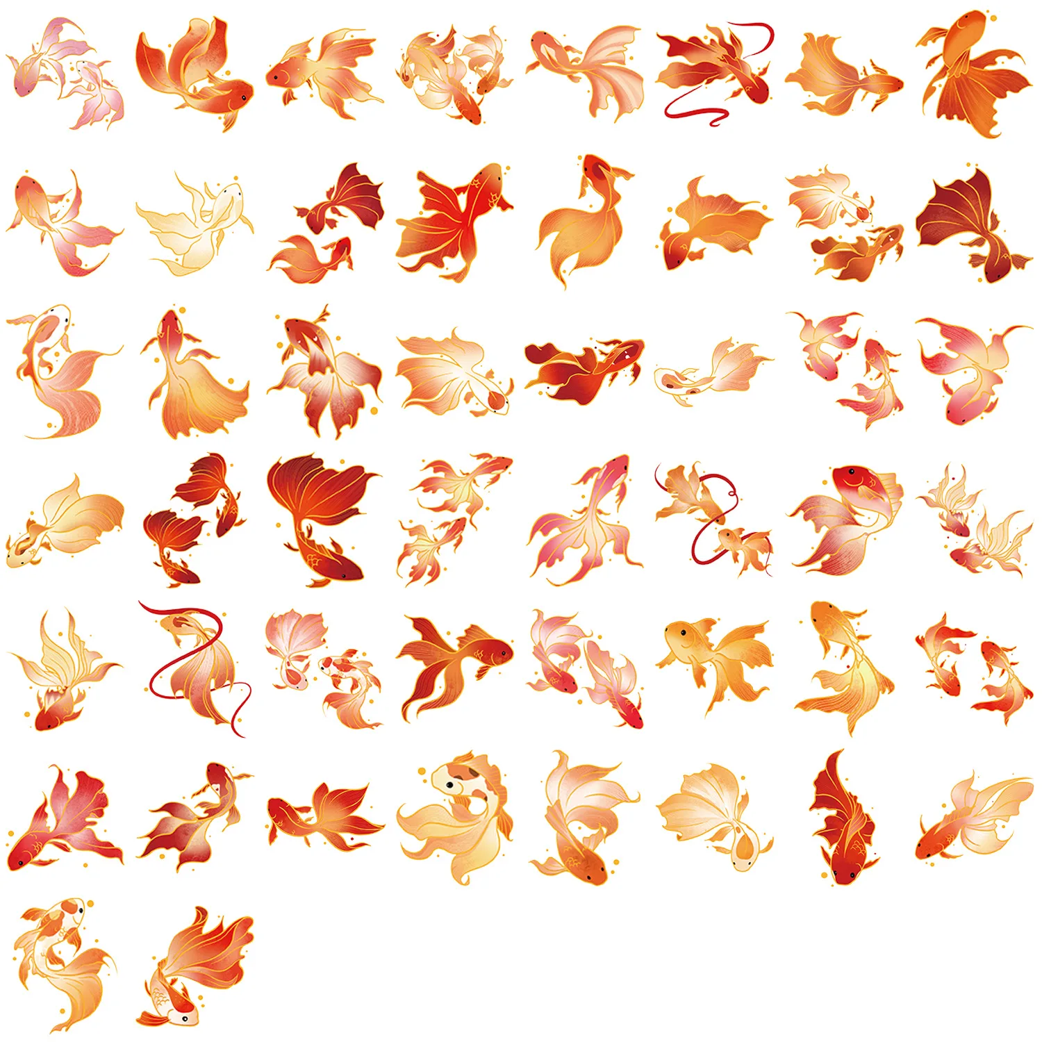 10/50 Uds nuevo pez Koi estampado en caliente pegatinas de bendición propicia juguete de Graffiti de dibujos animados DIY taza de agua monopatín calcomanías impermeables