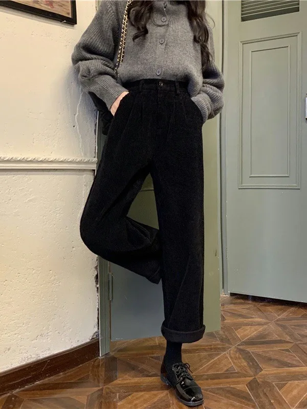 レディースミッドウエストストレートレッグカジュアルパンツ快適なストレートカットロングパンツ女性用サマーシーズンlウエスト