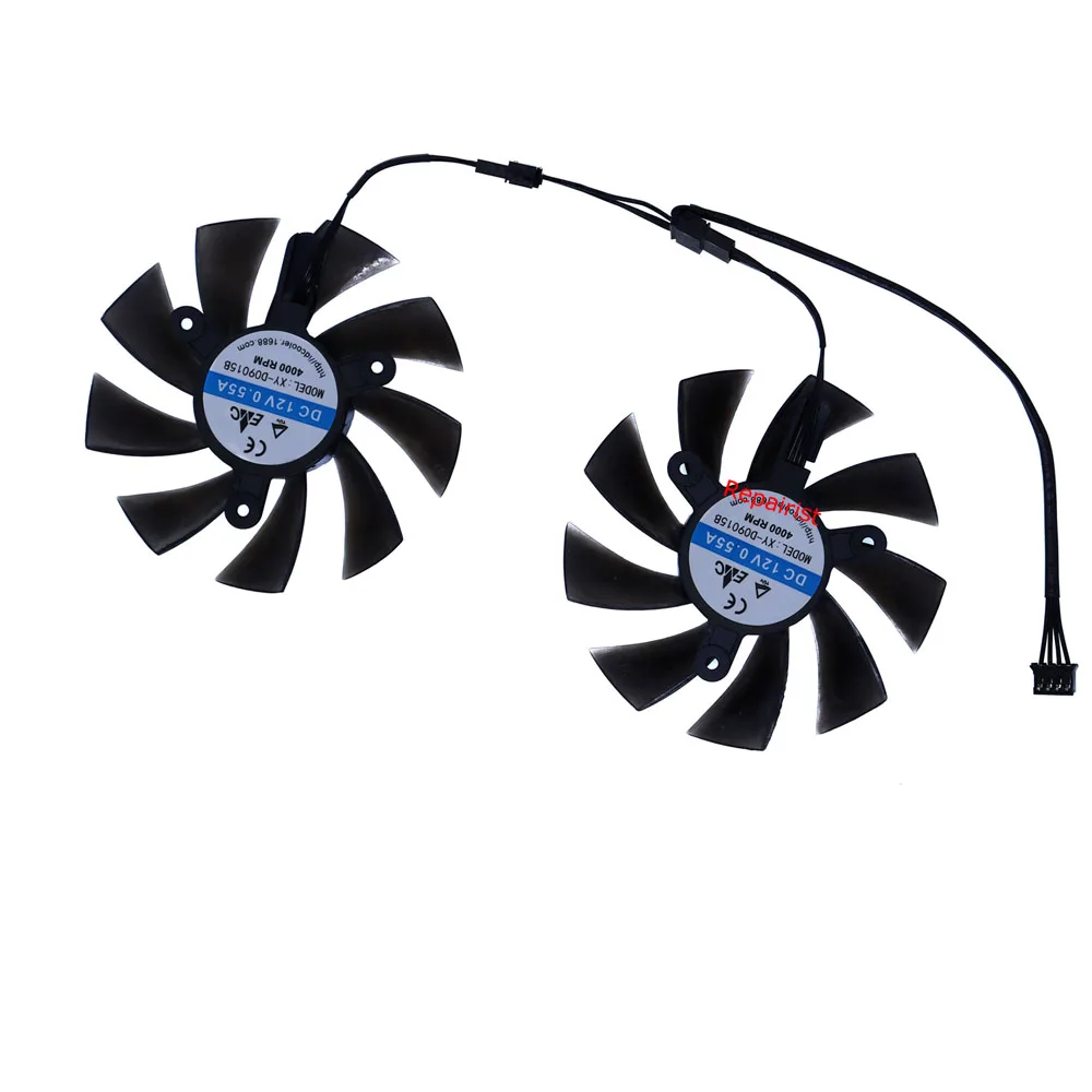 

2Pcs/Set,Video Card Fan,PLA09215B12H,XY-D0915B,VGA Cooler,For MLLSE AMD RX580 RX 580 8GB RX580 Gaming GDDR5,Video Cards Cooling