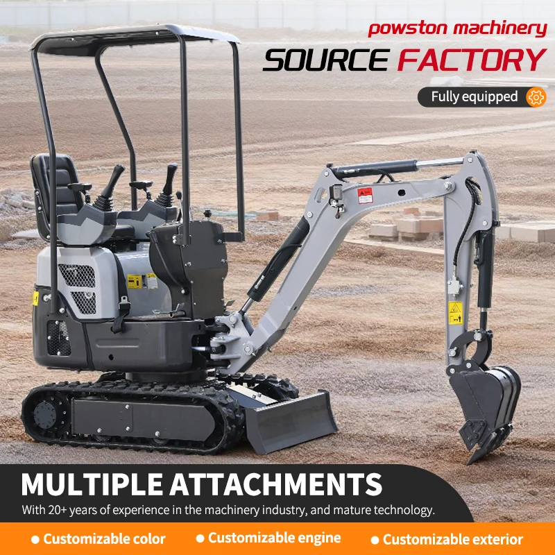 

1-тонный мини-экскаватор с дизельным гидравлическим приводом, гусеничный, CE Euro 5, для европейских ферм и садов, доставка до двери