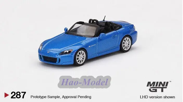 TSM MINIGT 1/64 For Honda S2000 AP2 Car Model Alloy Diecast Simulation Toys Boys Birthday Gifts Hobby Display Collection Blue