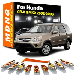 MDNG 9Pcs License Plate Lamp LED Interior Map Dome Light Kit For Honda CRV CR-V II MK2 2002 2003 2004 2005 2006 Car Accessories