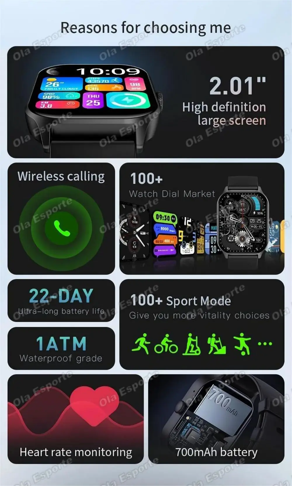 2026 Neue Smartwatch für Damen mit Bluetooth-Anruf, GPS, Bewegungs-, Herzfrequenz- und Schlafaufzeichnung, Outdoor-Sport-Smartwatch für Herren, kompatibel mit Android/iOS – Detail 2