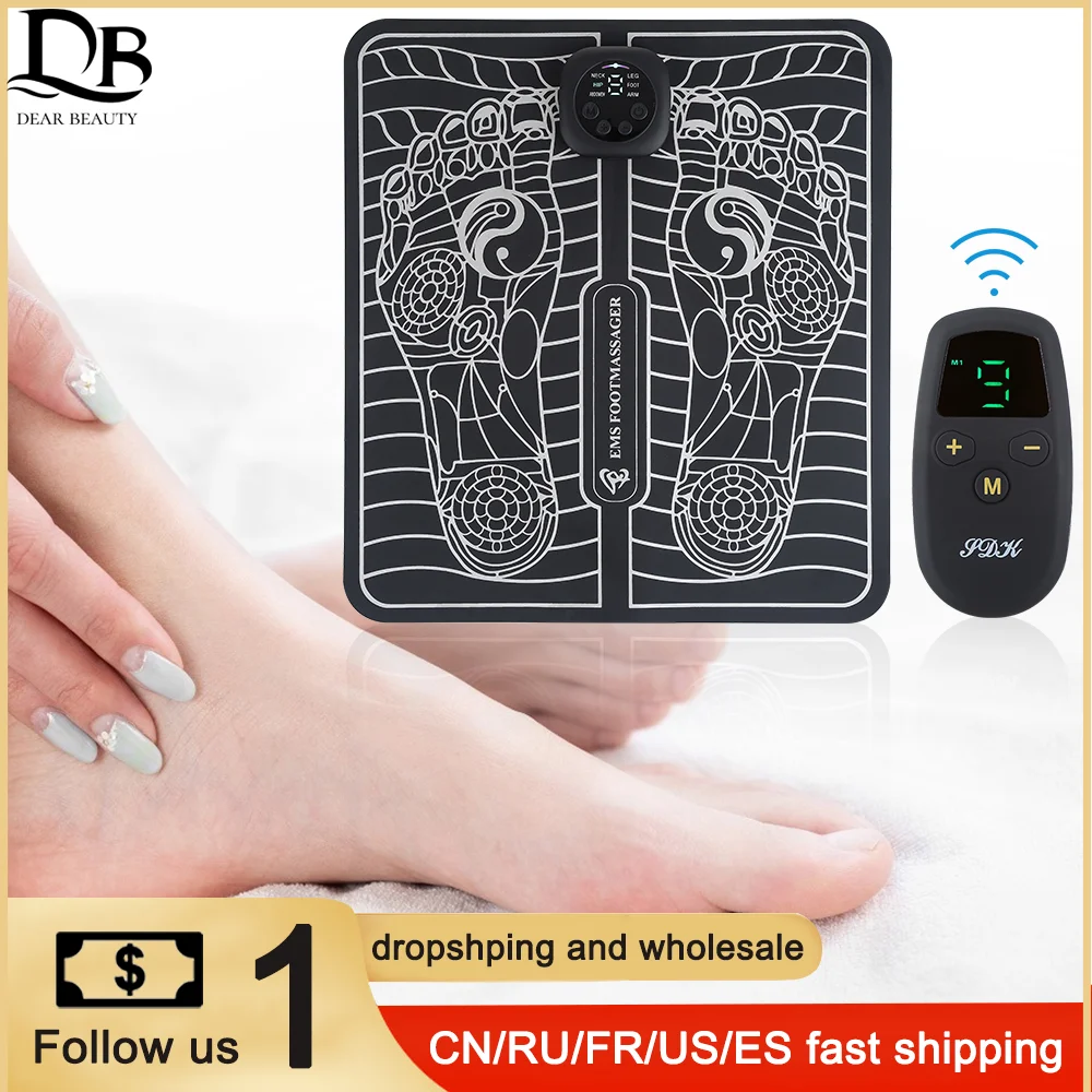 

EMS Electric Foot Massager Mat 6 Modes Relieve Pain Muscle Stimulator Blood Circulation 9 Intensity Foot Massage Feet SPA Device