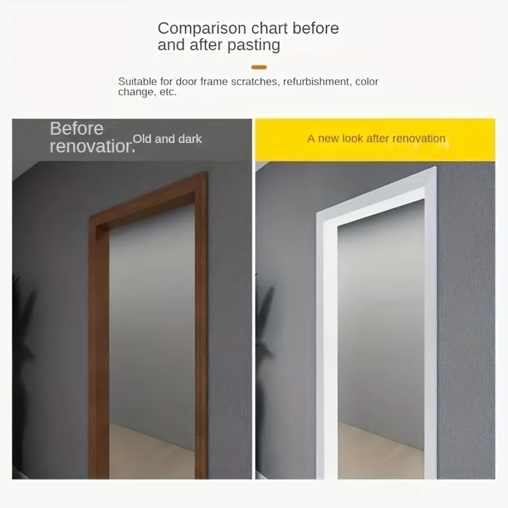 1Pc/8cm Wood Grain Door Frame Border Patch Repair Sticker Self-adhesive Decorative Wall Sticker Waist Line Skirting Line Sticker