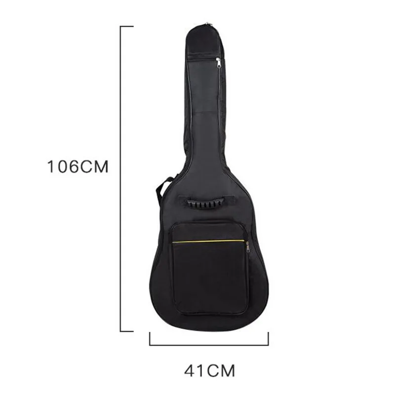 40/41 Inch Acoustic Guitar Bag Double Strap Waterproof Cotton Padded Black 40\