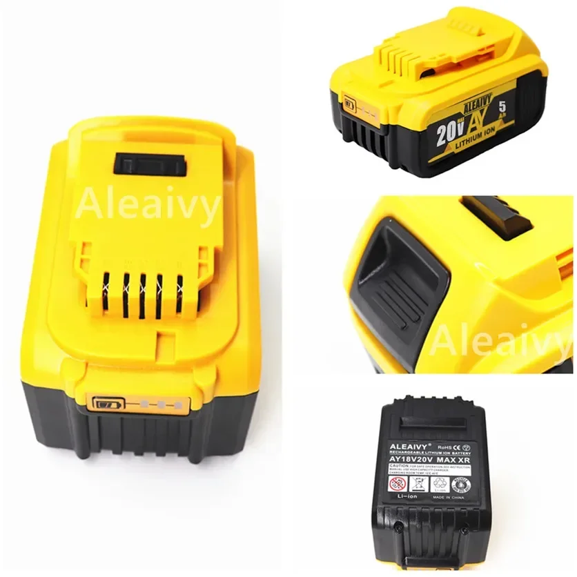 Power Tool 20V 5.0Ah 6.0Ah MAX Replacement Battery for DeWalt DCB184 DCB181 DCB182 DCB200 18650 3000mAh 18Volt 20V Battery