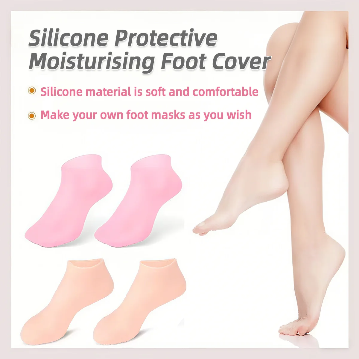 Chaussettes hydratantes en Silicone pour les pieds, soins des pieds secs et craquelés, Gel de Massage, Anti-fissure, hydratant, essentiel pour la maison