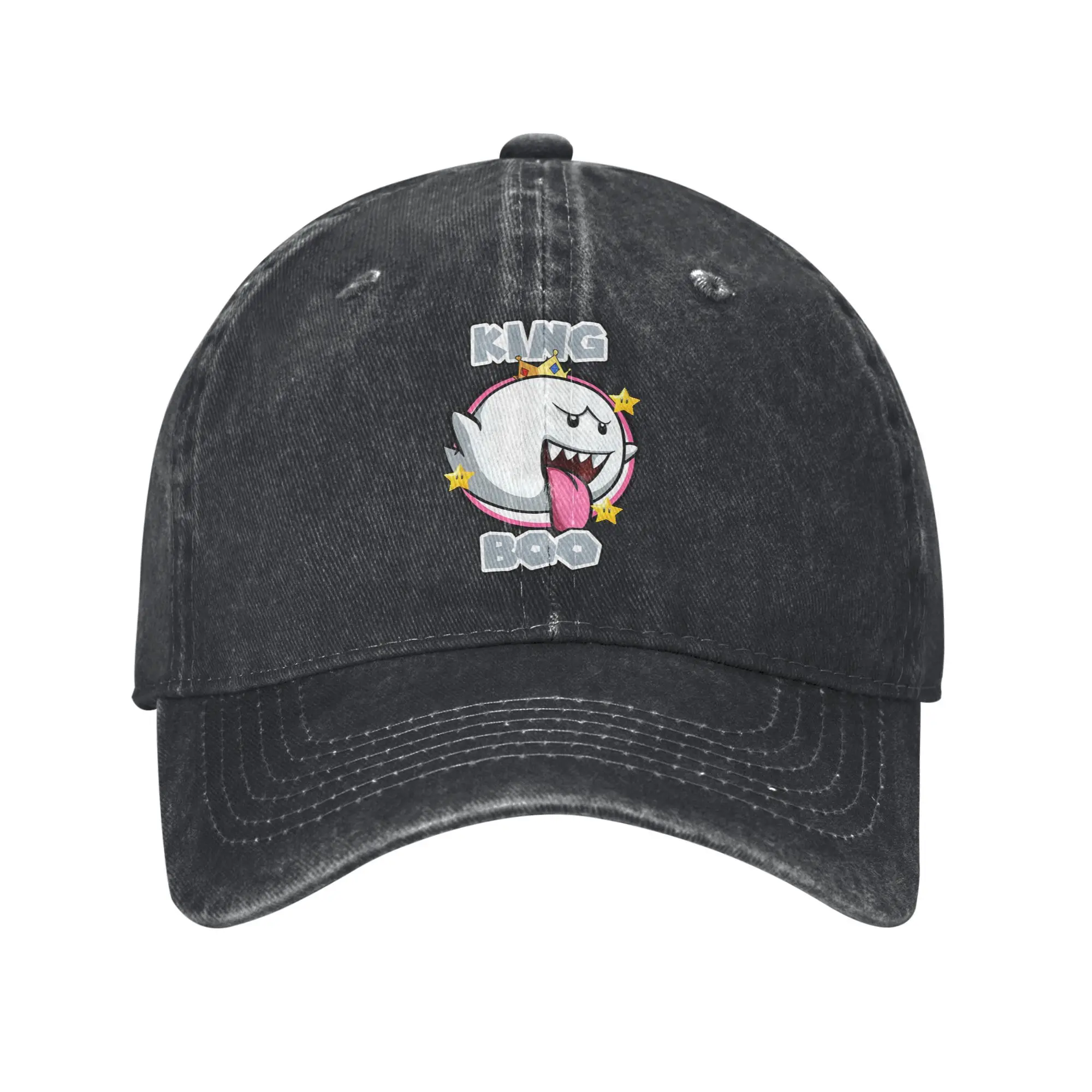 

Super Mario King Boo Unisex Baseball Caps Game Cartoon Distressed Denim Hats Cap Casaual Outdoor Adjustable Fit Snapback Hat
