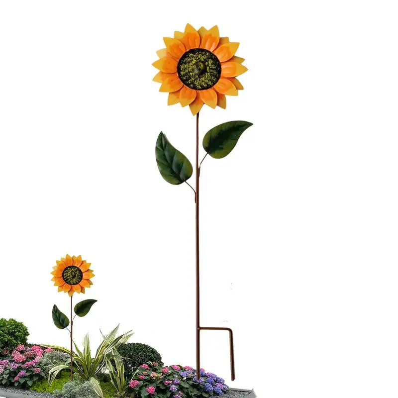 Sunflower Stakes Decorative Garden Stakes Outdoor Decoration Yard Sign Patio Decor Pathway Ornaments For Outside