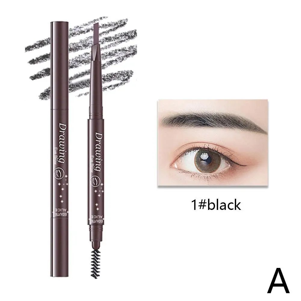 Dubbele kop wenkbrauwpotlood Driehoekig 3D-definitie Waterdicht Natuurlijk vlekvrij Langdurig kleurend wenkbrauwpotlood