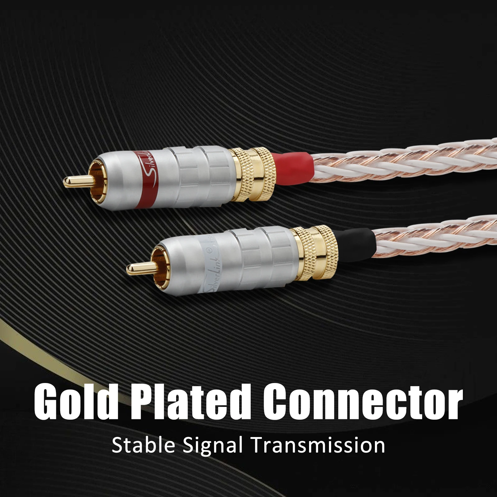 6TC 7N OCC Pure copper RCA Cable Hi-end CD Amplifier Interconnect Gold Plated2RCA to 2RCA Male Audio Cable