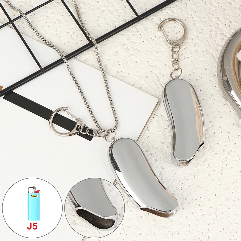 

Простой чехол для зажигалки J5 в форме банана с брелоком и длинной цепочкой на шею, мини-портативный футляр для зажигалки для мужчин, модный подарок