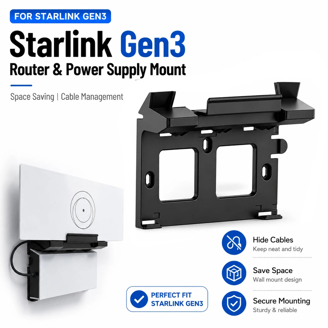 High-quality Starlink bracket - Starlink Gen3 router wall-mounted installation kit, saves space with power cord management funct