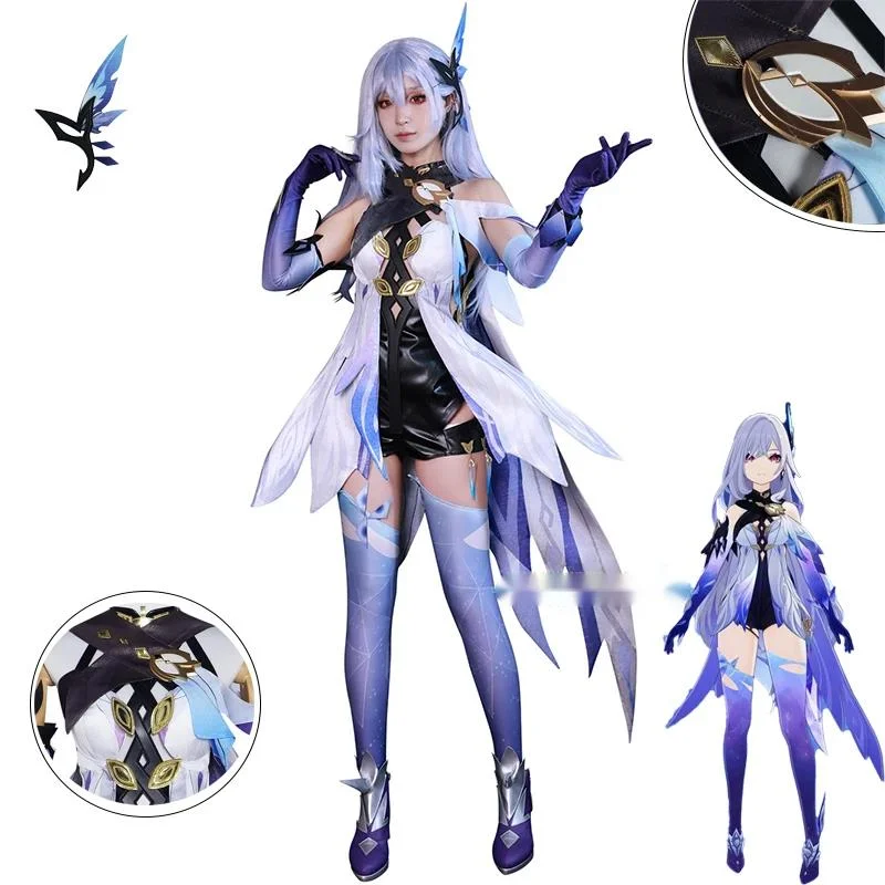 Skirk Game Cosplay Genshinimpact Skirk Cosplay Costume Master of Tartaglia Game Costume for Women Party Dress