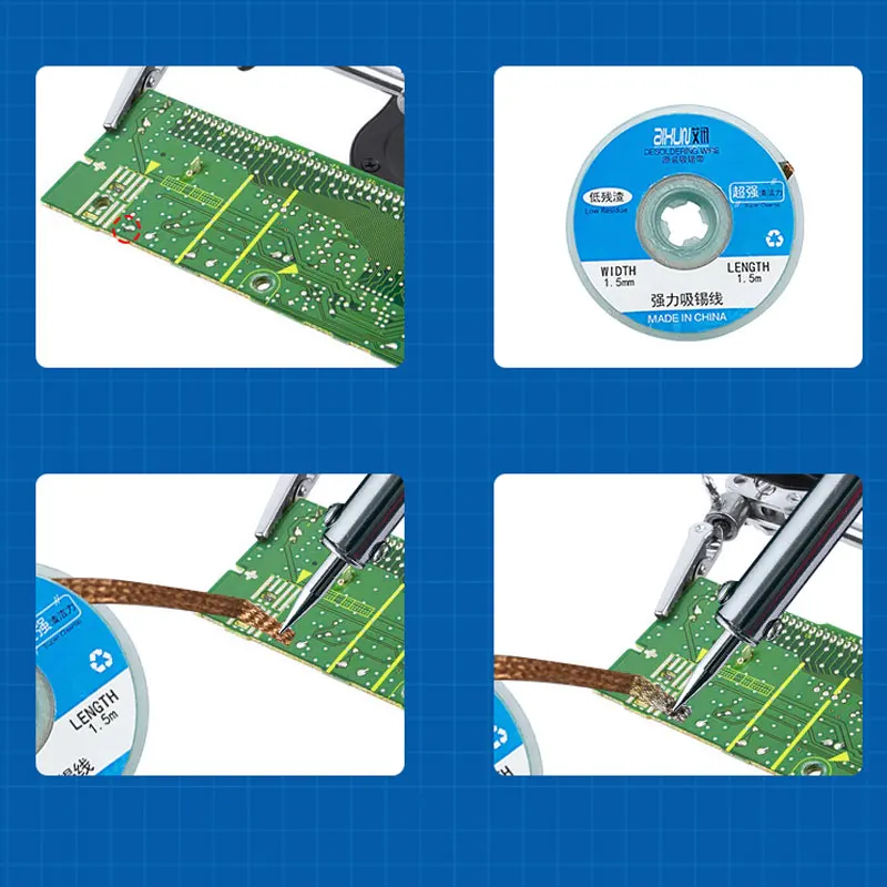 Aixun Desoldering WICK 1.5M ลบ Solder Braid ลวด Sucker อุปกรณ์บัดกรี BGA Absorption Line