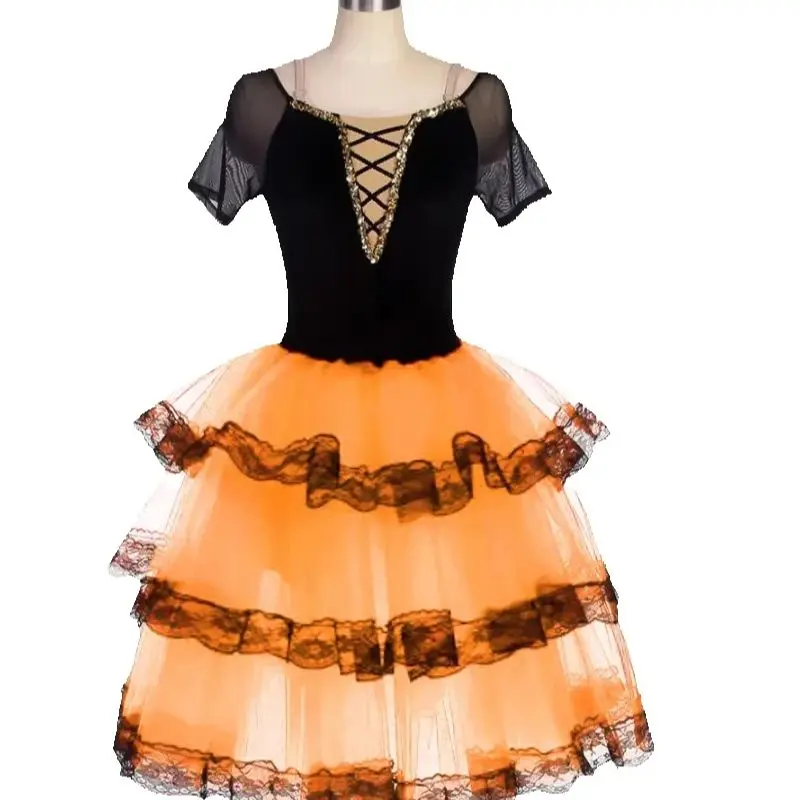 

Балетное платье, длинное профессиональное балетное платье-пачка для девочек, детские красные костюмы балерины для взрослых и женщин, платье для испанского танца