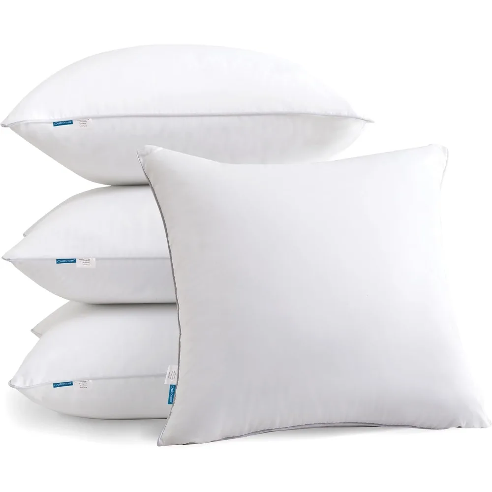 

18"x18" Pillow Inserts (Set of 4) - 100% Cotton Cover, Square Throw Pillow Inserts for Couch, Sofa, Bed - Decorative 18 Inch Wh