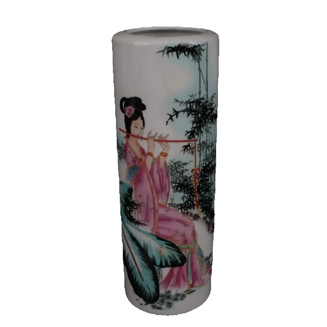 

Chinese Old Porcelain round Vase Pink Classical Beauty Pattern Traditional Decorative Collectibles