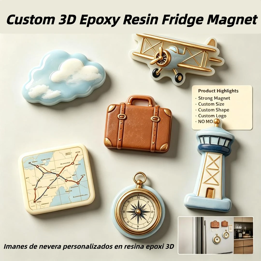 Custom 3D Epoxy Resin Fridge Magnet Personalized Epoxy Refrigerator Magnet Creative Home Decoration Refrigerator Stickers
