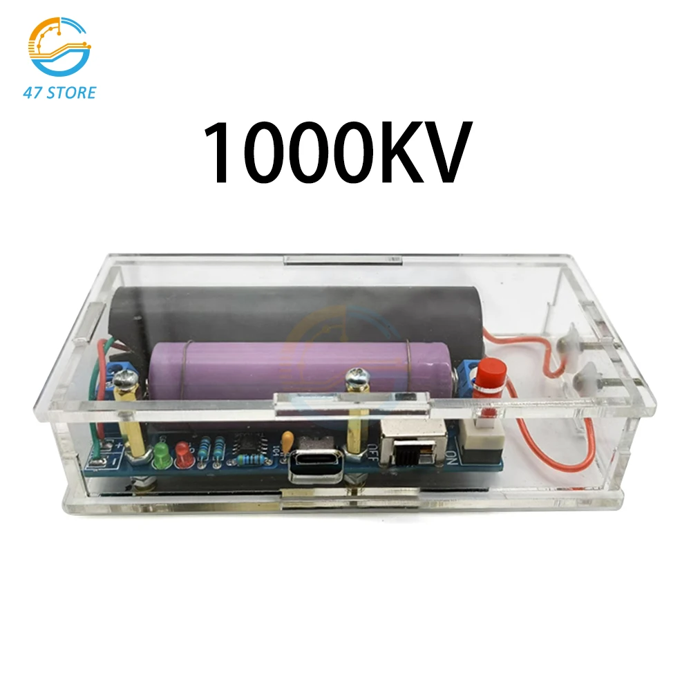 Type-c 1000KV DC high voltage generator boost board inverter transformer high voltage package module DIY kit Boost Step-Up Power