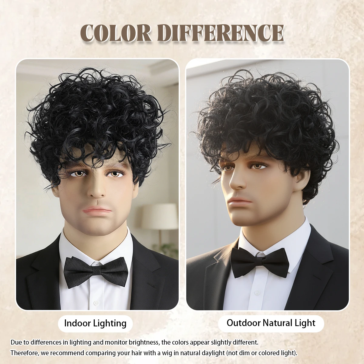 10 inch Natural Curly Hair Men - огляд і ціна Human Hair Wigs