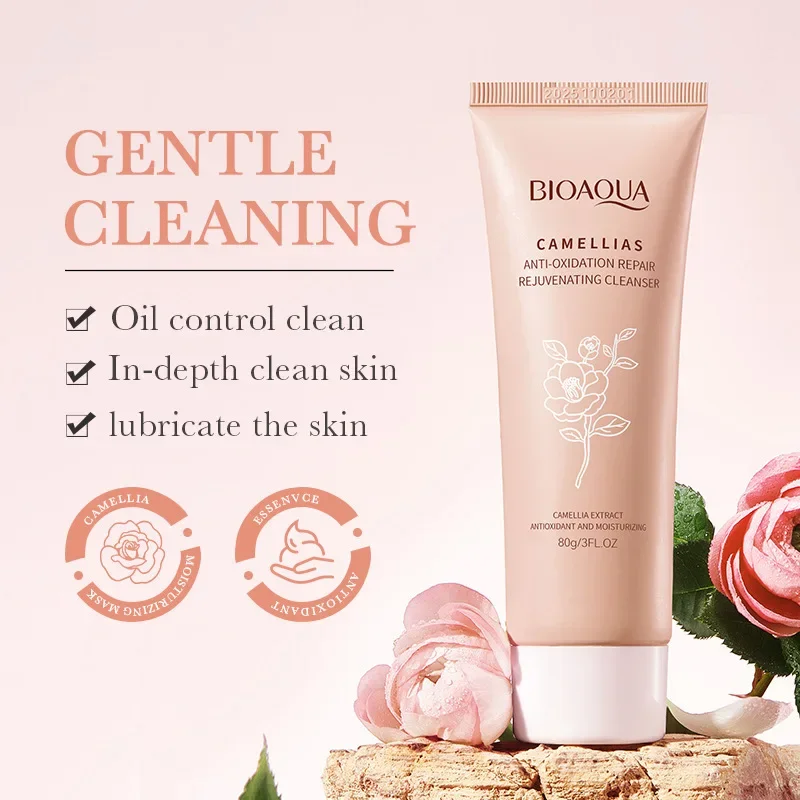 

BIOAOUA 80g Camellia Anti Oxygen Cleansing Milk Moisturizing Deep Cleansing Oil Control Gentle Care Facial Cleanser Skin care