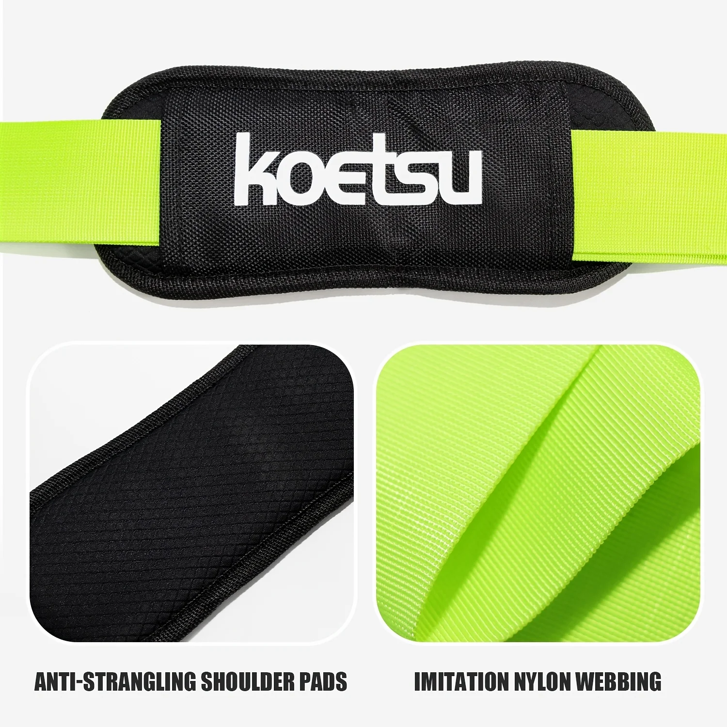 KOETSU عززت مشبك سوب حمل حزام النايلون نمط حزام مكافحة ارتداء الكتف وسادة مجداف تحديد حامل الشريط السحري