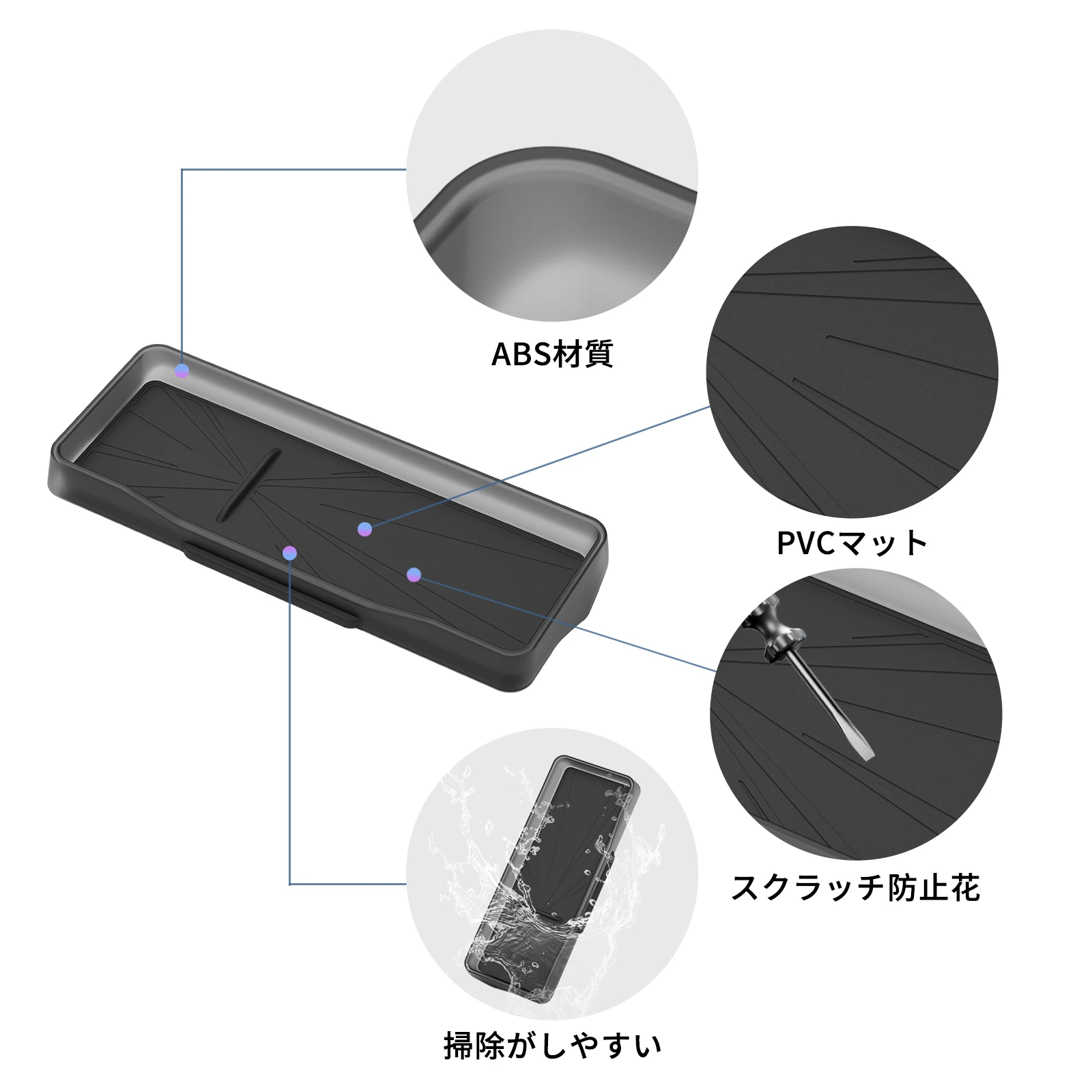 Smabee für Tesla Model YL/Juniper Y/Highland 3 2025 2026 Armaturenbrett-Aufbewahrungsbox hinter dem Bildschirm, transparentes schwarzes Autozubehör – Detail 5