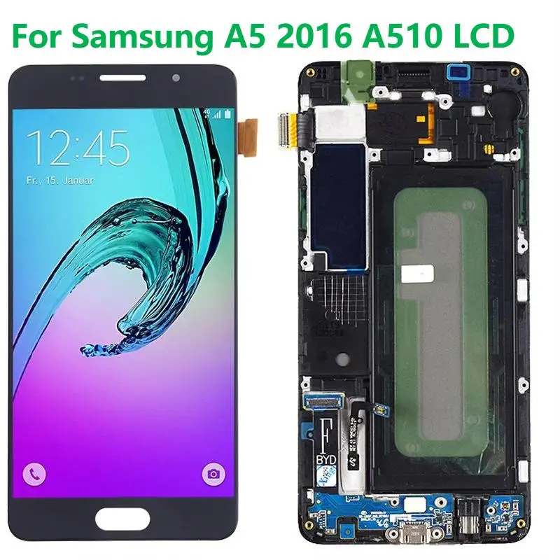 

Dynamic AMOLED 5.2"LCD For Samsung A5 2016 LCD Display With Frame SM-A510F A510 A510F/DS Touch Screen Digitizer Assembly Parts