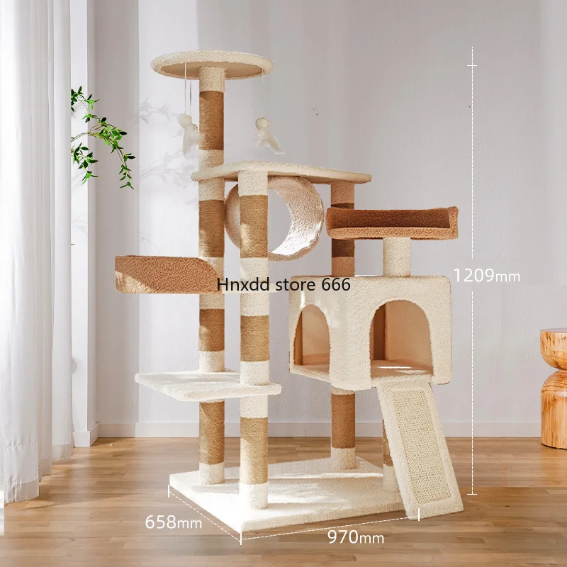 Cat scratching board cat climbing frame grinding claws playing space capsule solid wood cat jumping platform