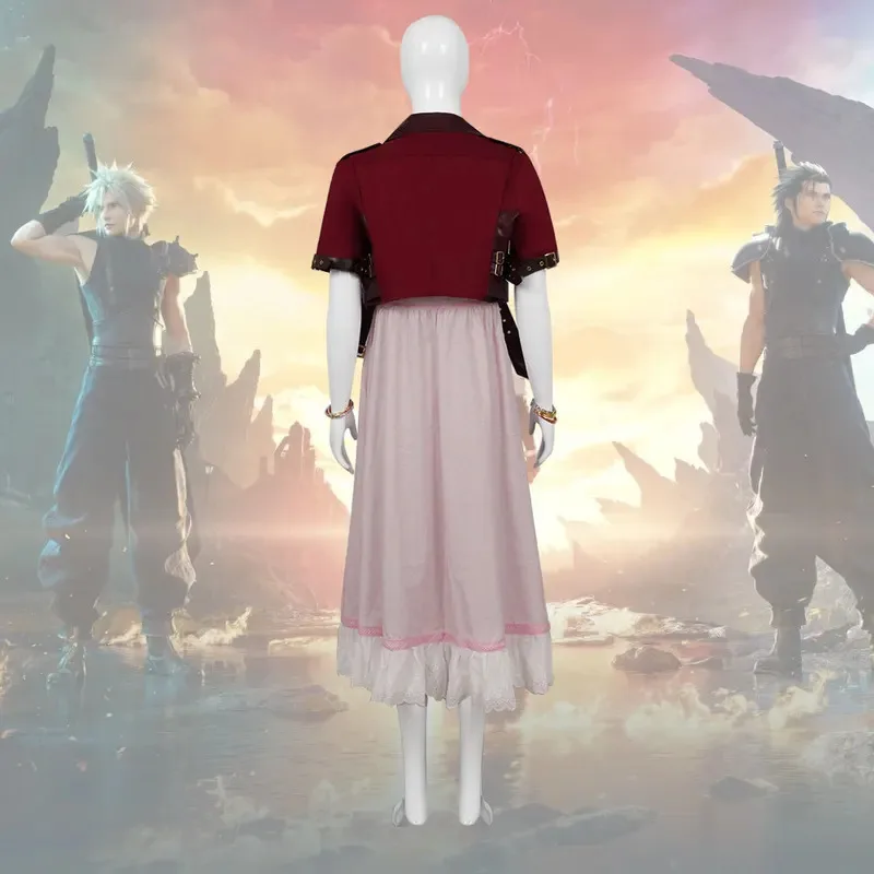 ★ Bear's Home A Fantasy VII Game FF7 Gainsborough أزياء تنكرية معطف وفستان مجموعة كاملة للهالوين *RR*9X*