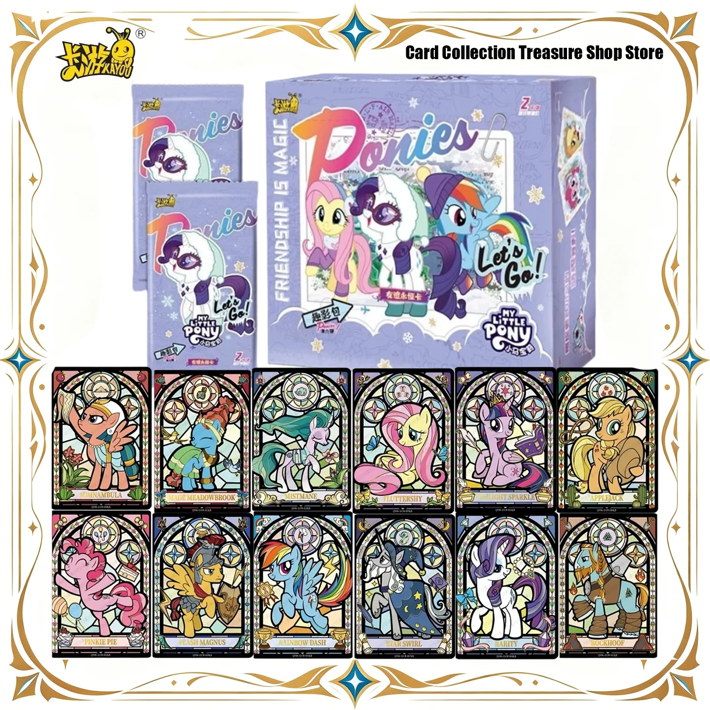 KAYOU Original My Little Pony Anime Sammelkarten Welle 6 Fun Shadow Pack CR Schwarze Rückseite Winter-Thema Pony-Fans Sammelkarten