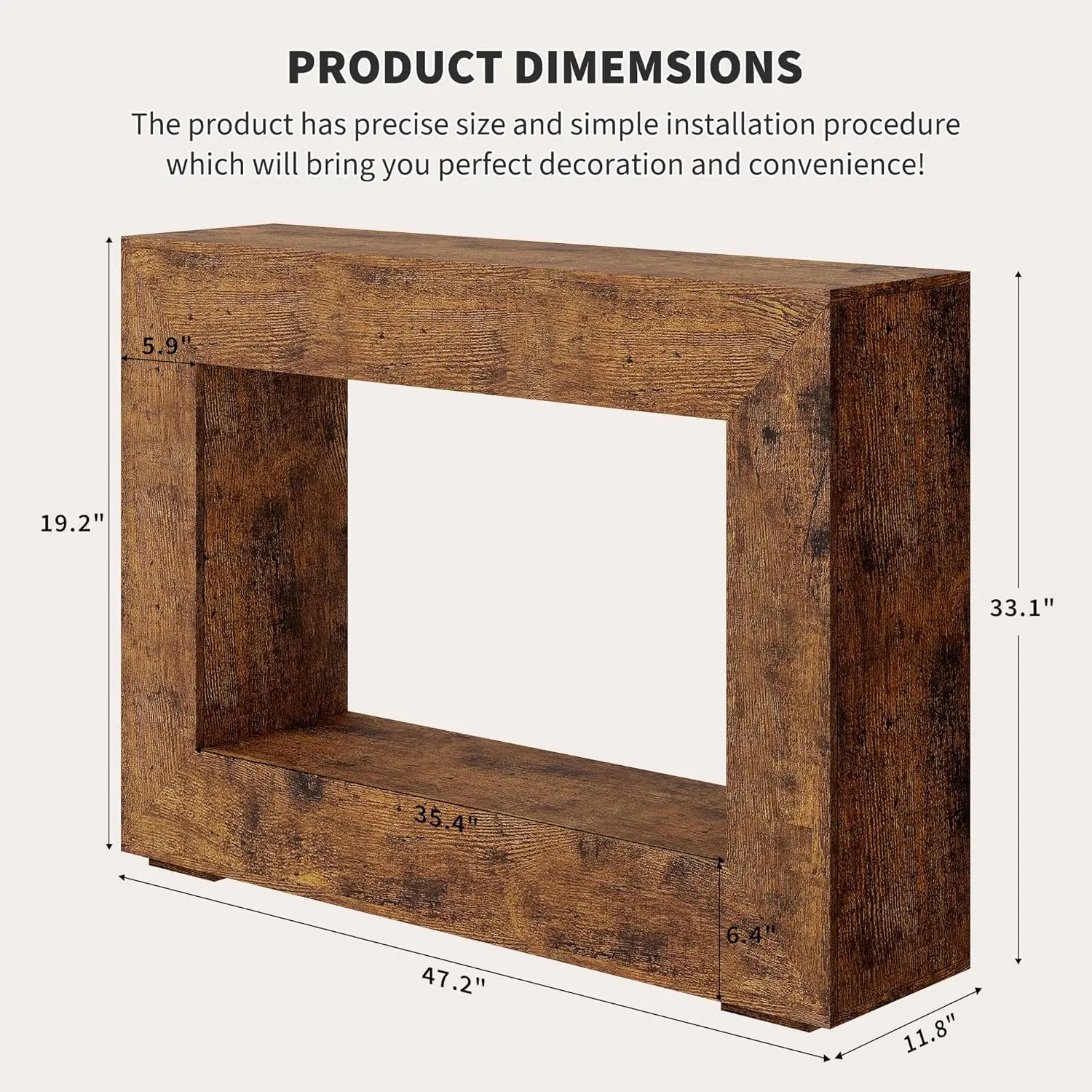 47 in Console Table for Entryway, Wooden Entry Table Foyer Hallway Tables, Rustic Farmhouse Decor for Living Room
