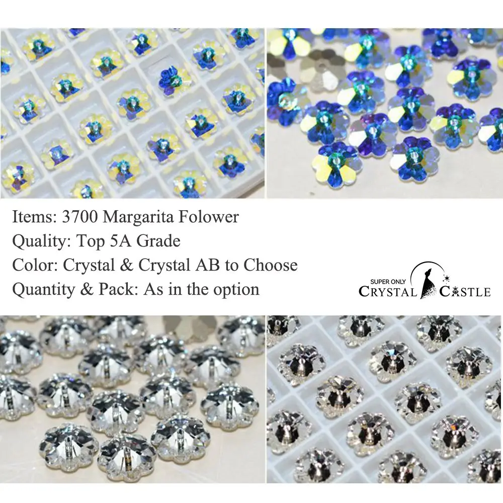 Crystal Castle Super 5A Needlework Rhinestones Sew On Glass Clear Whiite AB Stone and Crystals Diy Rhinestones For Clothes