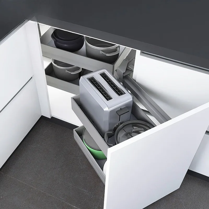 

Cabinet corner pull basket kitchen seasoning kitchen cabinet seasoning aluminum alloy damping