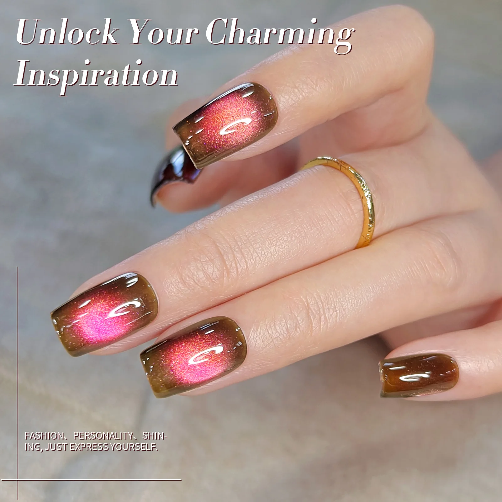 BORN PRETTY Guava Soda Gel Polish Colorato Gatto Effetto occhi magnetici Letto in vetro rosso verde Colorato Soak Off UV Semi permanente 15ml