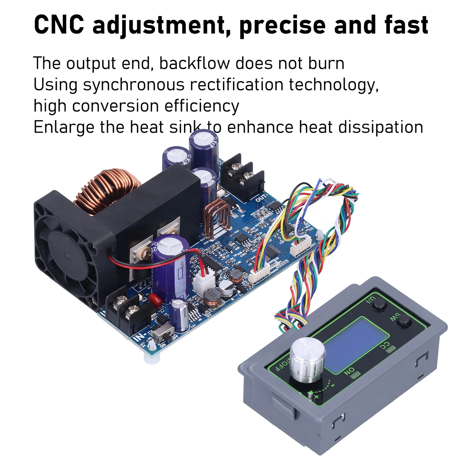 50V 20A 1000W Numerical Control Voltage Regulator Synchronous Rectification Technology LCD Display Adjustable Power Module