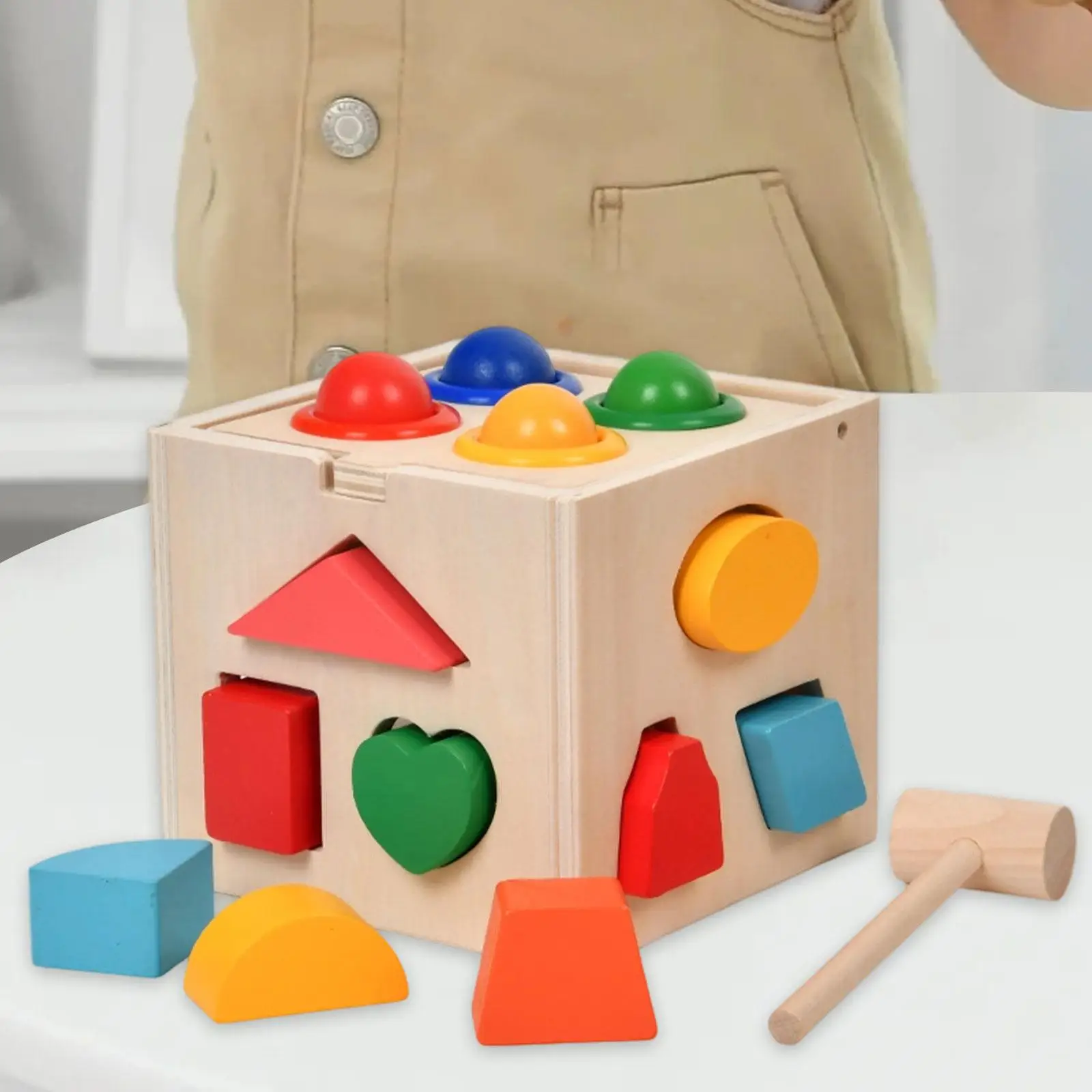 Boîte de tri de couleurs et de formes en bois, Cube de tri de formes, développement de la créativité et des compétences, jouet de motricité pour enfants