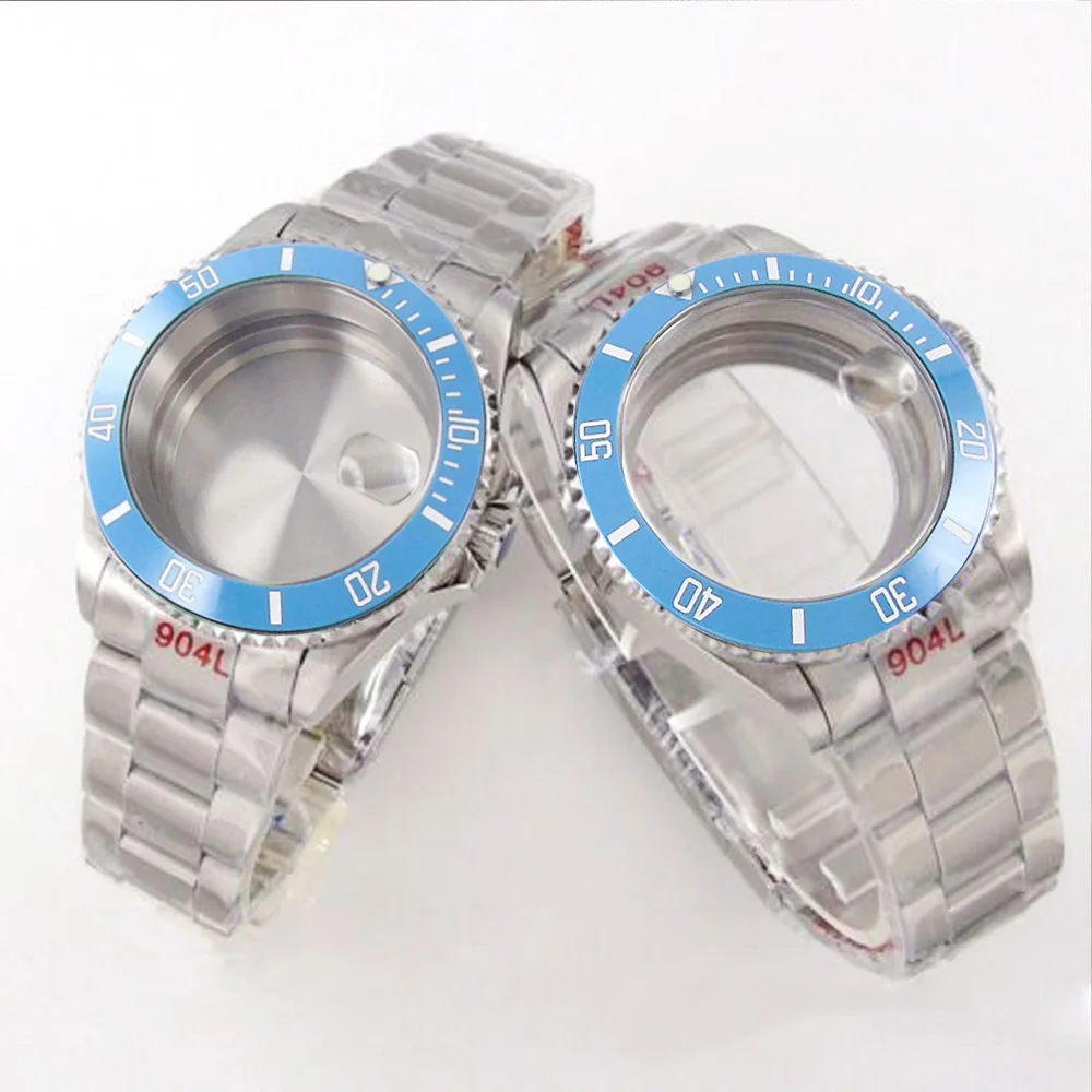 

40mm Dive Watch Case Sapphire 20ATM Fit NH35A NH34A ETA 2824 PT5000 Steel Bracelet 120click Unidirectional Bezel Ceramics Insert