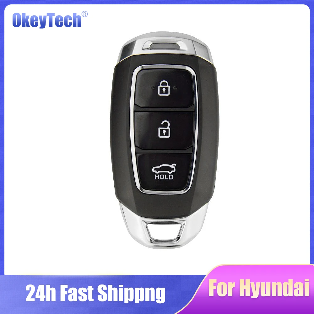 

OkeyTech for Hyundai Tucson I30 Creta IX25 Solaris 3 Button Smart Card Remote Fob Key Shell with Insert Emergency Blade