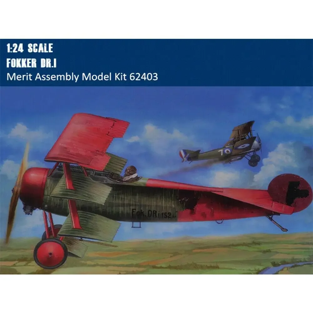 Merit 62403 1/24 Scale WWI Fokker Dr.1 Fighter Assembly Aircraft Model